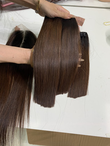 Extensions de cheveux Remy vietnamiennes de 10 pouces noires pour Ombre Brown Bundles Closure Bone Straight 100% Virgin Hair with Discount - Product Image 6