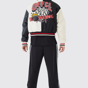 Chaqueta Varsity Vintage para Hombre OEM 2024, Holgada, de Lujo, Resistente al Viento, con Logotipo Personalizado Bordado, Mangas de Cuero Transpirables, Gran Venta - Product Image 3