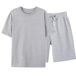 ชุดเสื้อยืดคอกลมผ้าฝ้ายระบายอากาศใส่เล่นฟิตเนส2ชิ้นใส่เล่นฟิตเนสใส่เล่นฟิตเนสสำหรับผู้ชายโลโก้ออกแบบได้ตามต้องการ - Product Image 4