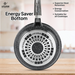 Cuộc Sống Nụ Cười 20/24/28 Cm Fry Pan Set Với Đa-Lớp Phủ Granite Không Dính Sắt Chảo Chịu Nhiệt Xử Lý Và Treo Vòng Lặp - Product Image 2