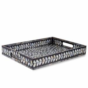 Bandeja de Nácar Hecha a Mano de Alta Calidad para el Hogar y Hoteles, Bandeja de Servicio para la Industria Hotelera, Bandeja para Servir Alimentos - Product Image 1