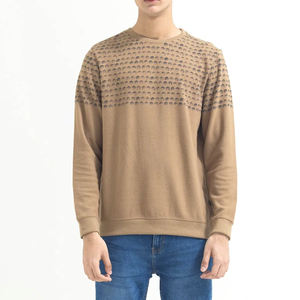 Sudadera de Cuello Redondo de Felpa 100% Algodón de Alta Calidad Directo de Fábrica 2023 para Hombre, Teñido Liso para Uso en Invierno - Product Image 1