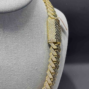 Conjunto de Cadena y Pulsera Cubana de Moissanita Chapada en Oro Rosa y Rodio de Dos Tonos de Lujo, Joyería Hip Hop con Incrustaciones, Brillo VVS, Regalo para Fiestas - Product Image 5