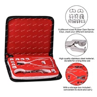 13 Pcs Set Kit Starter Rubber Dam Elektrik dengan Frame Punch Clamps, Instrumen Gigi, Bahan Stainless Steel Kelas Medis, Bersertifikasi CE