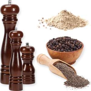 Molinillo de Sal y Pimienta Ilsa Chef Plus de Acero al Carbono con Base de Madera Marrón - Product Image 1