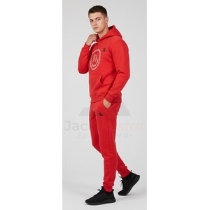 ชุดวอร์มพรีเมียมแบบมีฮู้ดและกางเกงขายาวผ้าฟลีซแขนยาว สกรีนโลโก้ตามสั่ง ผลิตอย่างมืออาชีพ สำหรับผู้ชาย - Product Image 6