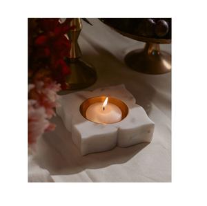 Porte-bougie en métal et marbre de haute qualité, écologique, conçu pour mettre en valeur la lumière des bougies pour Pâques et la décoration de la maison - Product Image 1