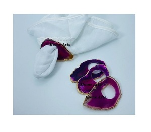 Lot de 4 ronds de serviette en résine design taille et forme personnalisées ronds de serviette pour l'utilisation de décorations de table à manger - Product Image 2