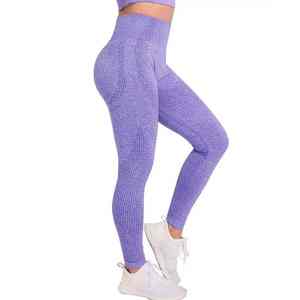Leggings de sport pour femmes, leggings personnalisés de yoga avec logo, vêtements de sport, taille personnalisée 100% coton, collants sans couture, leggings pour femmes - Product Image 4