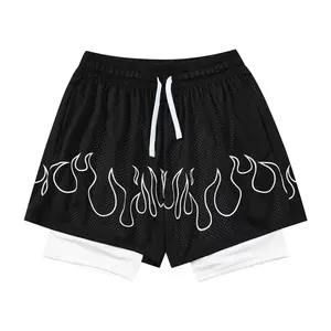Short de basket-ball pour hommes avec logo personnalisé du fabricant Short de sport en maille respirante en polyester à séchage rapide pour hommes - Product Image 1