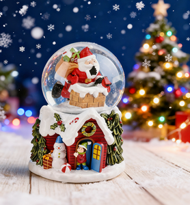 Producto caliente <span class=keywords><strong>Santa</strong></span> Claus Navidad Snow Globe MUSICAL <span class=keywords><strong>Chimenea</strong></span> <span class=keywords><strong>en</strong></span> <span class=keywords><strong>la</strong></span> casa Adornos de Navidad - Product Image 3