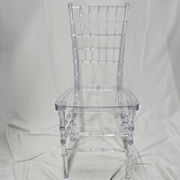 Chaises Chiavari transparentes en plastique acrylique pour événements, hôtels, banquets et mariages en gros