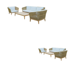 Meilleur prix d'usine Mobilier d'extérieur moderne Ensemble de canapés en rotin Salon d'extérieur Mobilier de jardin en bois Canapé d'extérieur - Product Image 2