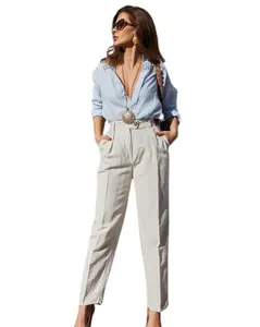 Клетчатые Фланелевые дизайнерские модные женские строгие брюки лучшего качества OEM под заказ Модные рабочие уличные хлопковые брюки