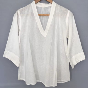 เดรสยาวผ้าชีฟองคอวีแขนสั้นพิมพ์ลายภาพเงาตรงเอวตามธรรมชาติ - Product Image 1