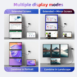Produits tendance 2026 Écran d'ordinateur portable Extenseur d'écran Triple moniteur 15,6 pouces Moniteur portable Quad Connexion par un seul câble pour <span class=keywords><strong>PC</strong></span> Gaming - Product Image 4