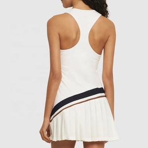 Vestido de Tenis sin Mangas con Espalda Descubierta y Diseño Acanalado, Logotipo Personalizado del Club, Vestido de Golf, Pickleball y Bádminton Ajustado para Mujer, Venta al Por Mayor - Product Image 2