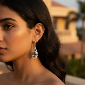 Pendientes de Plata 925 con Amatista, Joyería Elegante para Mujer, Accesorio de Moda - Product Image 2