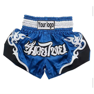 Pantalones cortos deportivos para hombre, pantalones cortos de lucha de seda con logotipo personalizable para lucha libre y boxeo, ropa suave para artes marciales - Product Image 1