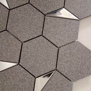 กระเบื้องโมเสคเซรามิก PVD เคลือบเงาสำหรับห้องนั่งเล่นห้องน้ำสีเงิน Tiles73mm ผ่านการรับรองจากนักออกแบบ - Product Image 6
