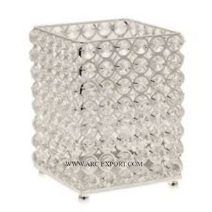 Bougeoirs votifs en métal argenté et cristal pour décoration de table Ensemble de 3 tailles différentes Chandelier éclaircissant d'intérieur - Product Image 3