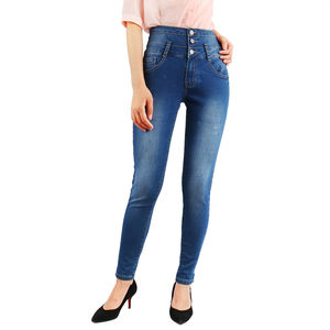 Jeans en denim bleu pour femmes, vente chaude, nouvelles arrivées, mode, pantalon évasé en denim, logo personnalisé, jeans pour femmes de haute qualité - Product Image 5