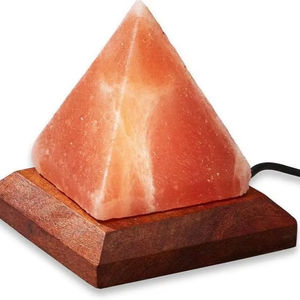 Classic Pyramid Design Himalayan Salt Lamp for Office or Home Use with Soothing Glow and Artisan Wooden Touch - Product Image 1