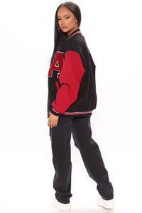 Premium Quality Women's Varsity Jacket Long Sleeve <b>Quilted</b> Embroidered Baseball Design <b>Wool</b> Polyester Leather Letterman Knitted - Product Image 4