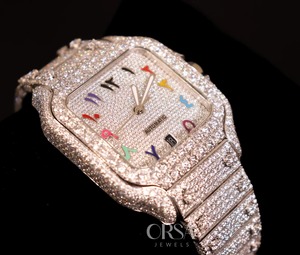 Reloj para hombre de plata de diseño único con diamantes naturales Piedras auténticas de estilo helado disponibles a un precio asequible - Product Image 3