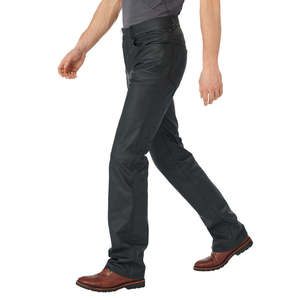 Pantalon en cuir pour homme en cuir de vachette premium 2025, fabrication OEM, vente en gros, teinture unie, logo, taille droite, écologique, coupe-vent, respirant - Product Image 2