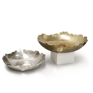 Tazón de mesa central para servir con acabado dorado y plateado Base sólida Centro de mesa duradero para bodas Fiestas Eventos - Product Image 3