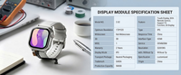 Montre connectée personnalisable disponible avec écran LCD IPS carré arrondi de 2,02 pouces, module d'affichage LCD, écran couleur intégral