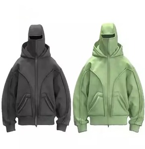 Sweat à capuche chaud 100% coton pour homme avec cagoule Design Double capuche Zip Drop Shoulder Personnalisable pour le confort et le style hivernal - Product Image 5