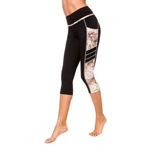 Yoga Leggings femmes coton bambou taille élastique contrôle du ventre taille élastique femmes Yoga Leggings coton bambou vêtements de sport - Product Image 5