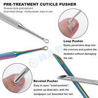 Pousse-cuticules personnalisé à double extrémité en plastique, ensemble de prétraitement et de retrait des cuticules, outils de manucure et de beauté, vente en gros