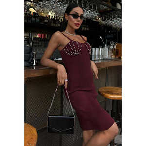 Vestido Mini Belina con Cintura Natural 2804 Adornado con Pedrería - Product Image 3