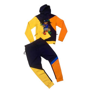 Men's Custom Embroidered Sweatpants Hoodie Set Wholesale Streetwear Two Piece Tracksuit for Winter Fashionable Streetwear - Product Image 1