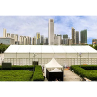 Carpa Grande para Bodas y Fiestas, de Aluminio Transparente para Exteriores, con Marco Negro y Paredes de PVC, Impermeable para las Cuatro Estaciones, para Eventos