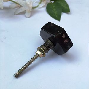 ลูกบิดหินอ่อนสีดำตกแต่งพร้อมรูปทรงตามสั่งขนาดผลิตในอินเดียลูกบิดหินอ่อนสีดำ - Product Image 3