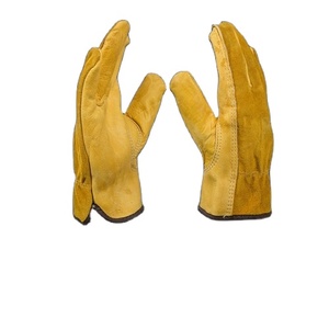 Top Grade Cowhide Grain Leather <b>Driver</b> Working <b>Gloves</b> Reflective Safety Clothing Abrasion Heat Resistant Heavy Duty Hand - Product Image 6