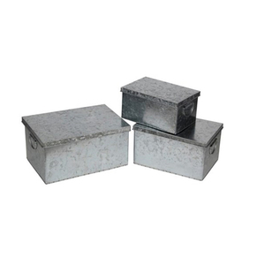 Boîtes décoratives en métal galvanisé, ensemble de 3 pièces - Product Image 5