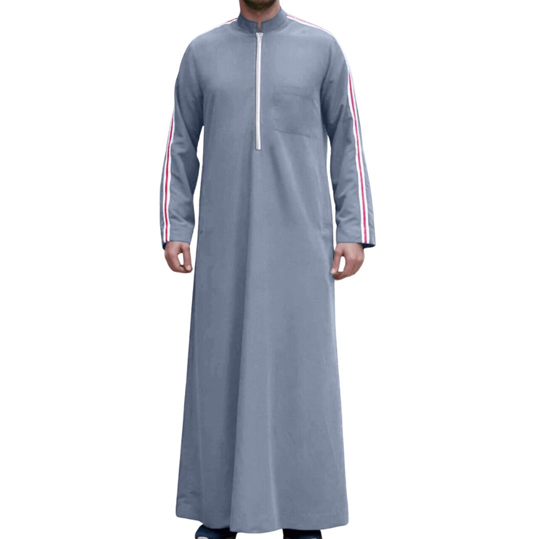 white christmas dresses Black & Red Long Sleeve Full Embroidered Palestinian Thobe/Dress (3 pi –  Majestic_Thobe main image 1