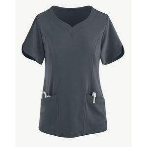 Ensemble de gommage pour dames Uniforme Col V Top Pantalon Infirmière Personnalisé Propre Logo Tailles Médical Hôpital Clinique Vente en gros Remise Ensemble de gommage - Product Image 3