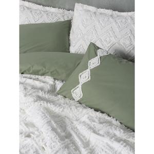 Ensemble housse de couette pour lit double Ranforce en coton Lime Luke Cream Color Scheme - Product Image 2