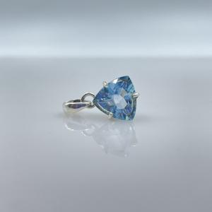 Colgante de Plata de Ley 925 de Topacio Azul, colgante de joyería de piedras preciosas facetadas, colgante de Topacio Azul Natural hecho a mano - Product Image 2