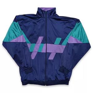 Ropa deportiva de nailon para hombre, chaqueta y pantalones cortavientos de bloque de color, Conjunto de jogging de talla grande para la temporada de primavera, dos piezas - Product Image 2