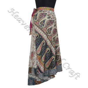 กระโปรงผ้าไหมส่าหรี2ชั้นสำหรับปาร์ตี้อินเดียกระโปรงราตรีกระโปรงทรงยาวผ้าโสร่งชายหาดผ้าโสร่งยาวคลุมรอบ - Product Image 2