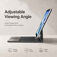Cantilever Suspended Magnetic Keyboard Case 3mm Low-Profile Silent Keys Touch Panel Split Case Pencil Dock Alignment Protector