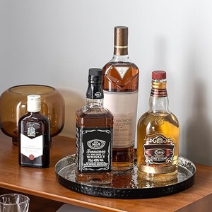 Plateaux de rangement en aluminium martelé, plateau de service et plateau de vanité plaqué pour servir des aliments, des fruits secs et autres - Product Image 3