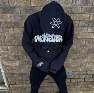 Streetwear Puff Print Fabricación Conjuntos Chándal Apilado Jogger Sweat Suit Personalizado Dos piezas Pantalones de chándal acampanados y Sudadera con capucha - Product Image 5